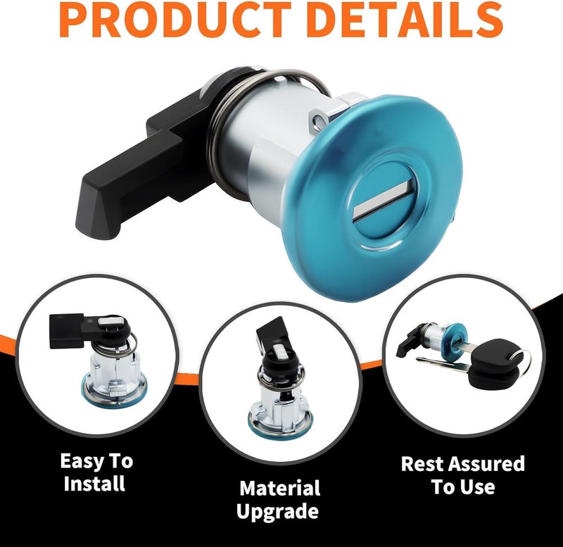 Aspaton Fuel Door Lock Cylinder & Keys Compatible with Tacoma Tundra 1995-2004 69058-35140 69058-26030 69058-34020 Gas Fuel Filler Lid Lock - Image 5
